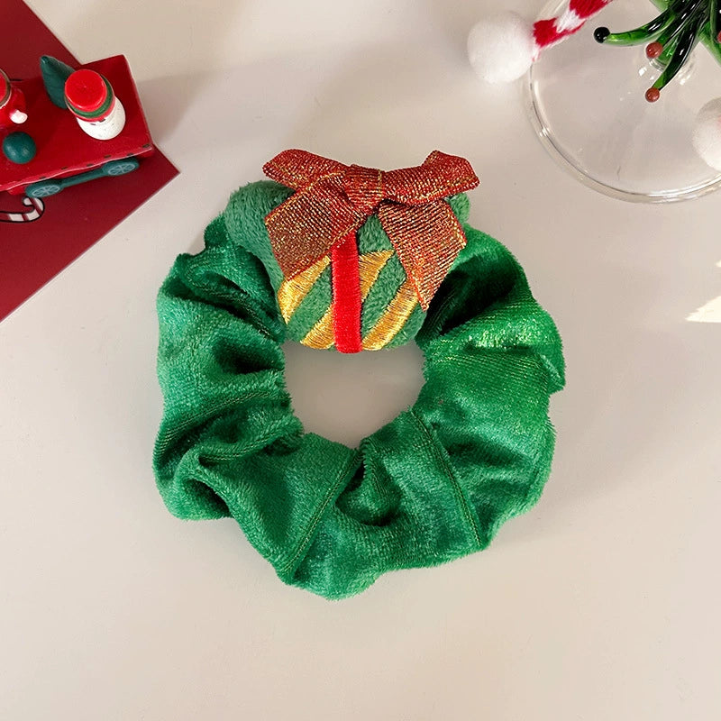 TAILEDEN "Christmas Reindeer Plush Scrunchie - Cute Festive Hair Accessory for Holiday Style"