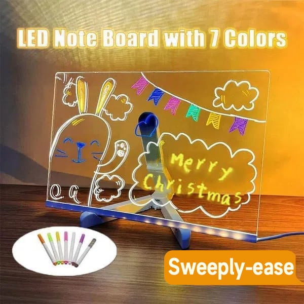 🎁TAILEDEN Creative Rewritable Acrylic LED Message Board 🎨 (set come with 7 Pens)