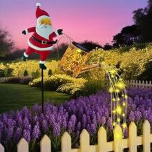 Solar grounding Santa Lawn Decor with Lanterns - Light Up Your Christmas Yard!