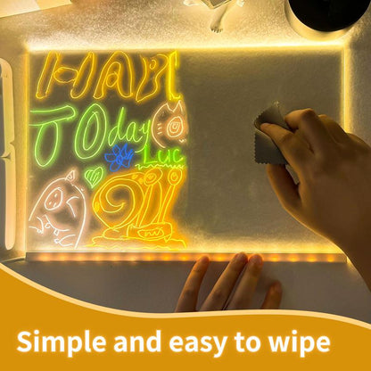 🎁TAILEDEN Creative Rewritable Acrylic LED Message Board 🎨 (set come with 7 Pens)