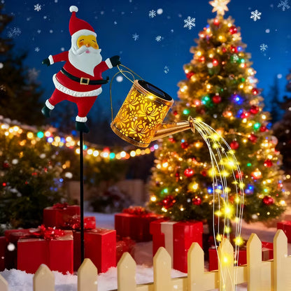 Solar grounding Santa Lawn Decor with Lanterns - Light Up Your Christmas Yard!