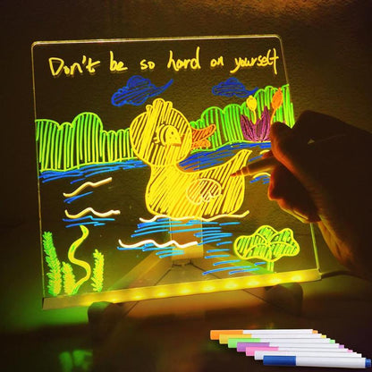 🎁TAILEDEN Creative Rewritable Acrylic LED Message Board 🎨 (set come with 7 Pens)