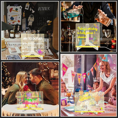 🎁TAILEDEN Creative Rewritable Acrylic LED Message Board 🎨 (set come with 7 Pens)