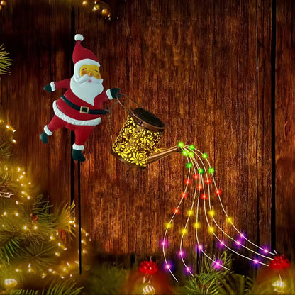 Solar grounding Santa Lawn Decor with Lanterns - Light Up Your Christmas Yard!
