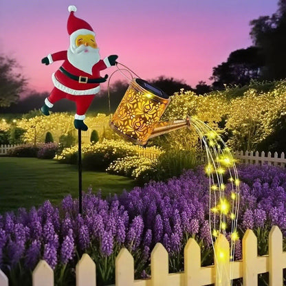 Solar grounding Santa Lawn Decor with Lanterns - Light Up Your Christmas Yard!