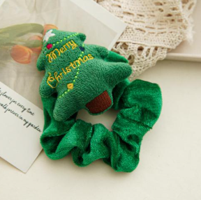 TAILEDEN "Christmas Reindeer Plush Scrunchie - Cute Festive Hair Accessory for Holiday Style"