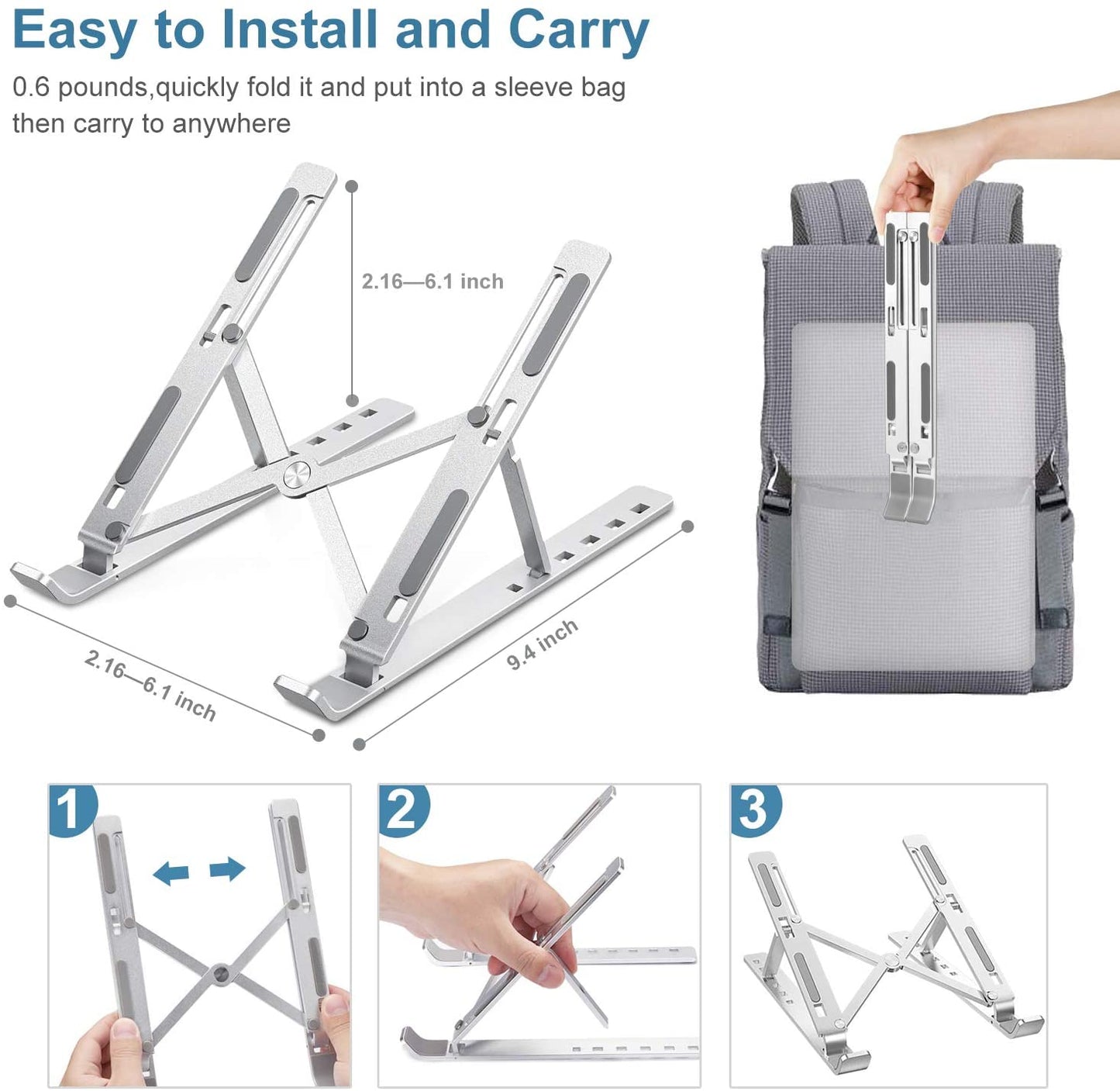 TAILEDEN Adjustable Aluminum Laptop Computer Stand