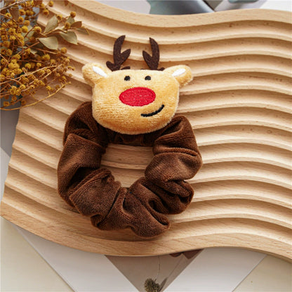 TAILEDEN "Christmas Reindeer Plush Scrunchie - Cute Festive Hair Accessory for Holiday Style"