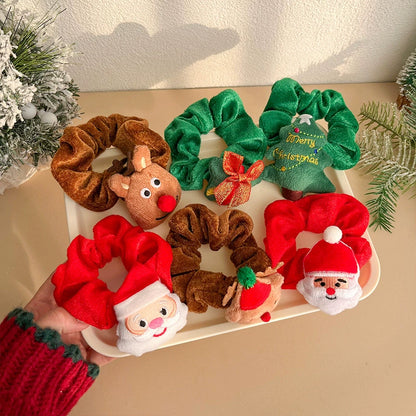 TAILEDEN "Christmas Reindeer Plush Scrunchie - Cute Festive Hair Accessory for Holiday Style"