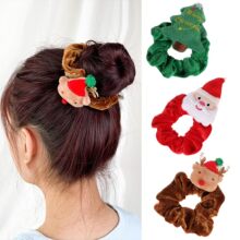 TAILEDEN "Christmas Reindeer Plush Scrunchie - Cute Festive Hair Accessory for Holiday Style"