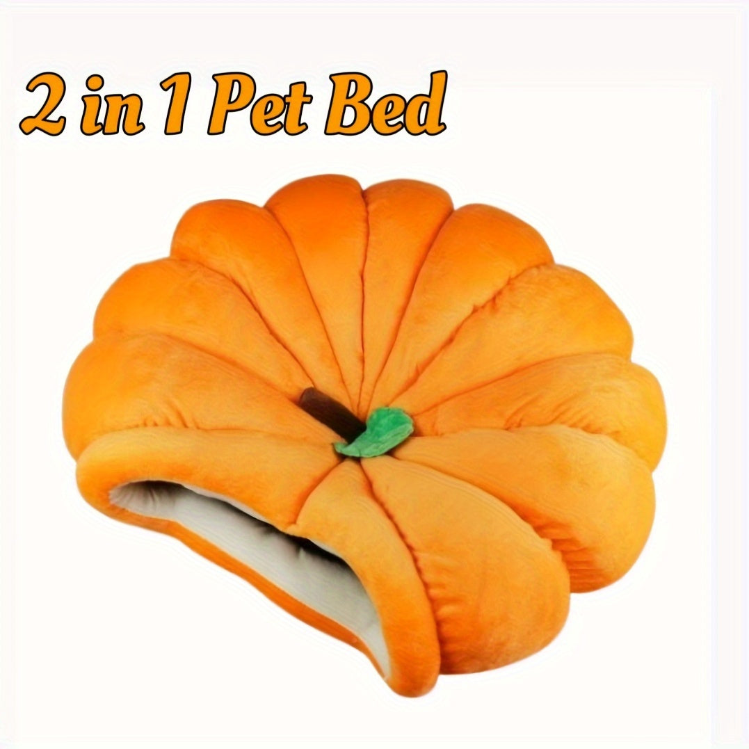 TAILEDEN Spooky Pumpkin Cat Cave – Cozy Halloween Nest for Cats & Small Dogs